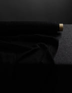Black colour medium weight linen fabric supply