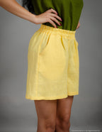 TAMARA Yellow Linen Shorts