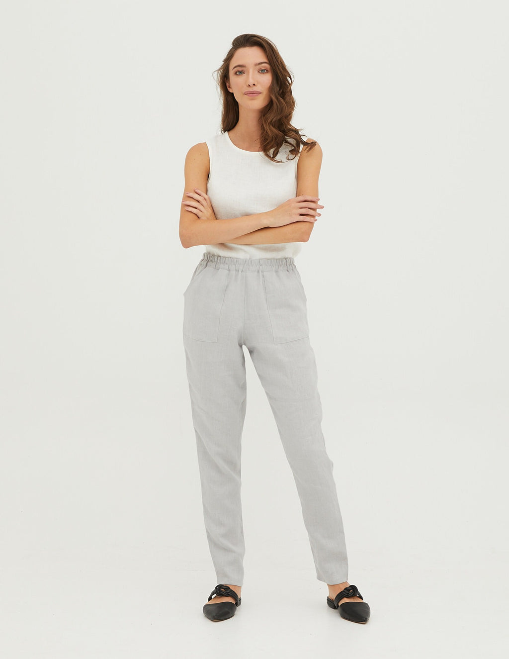 MARGO Linen pants | Light grey