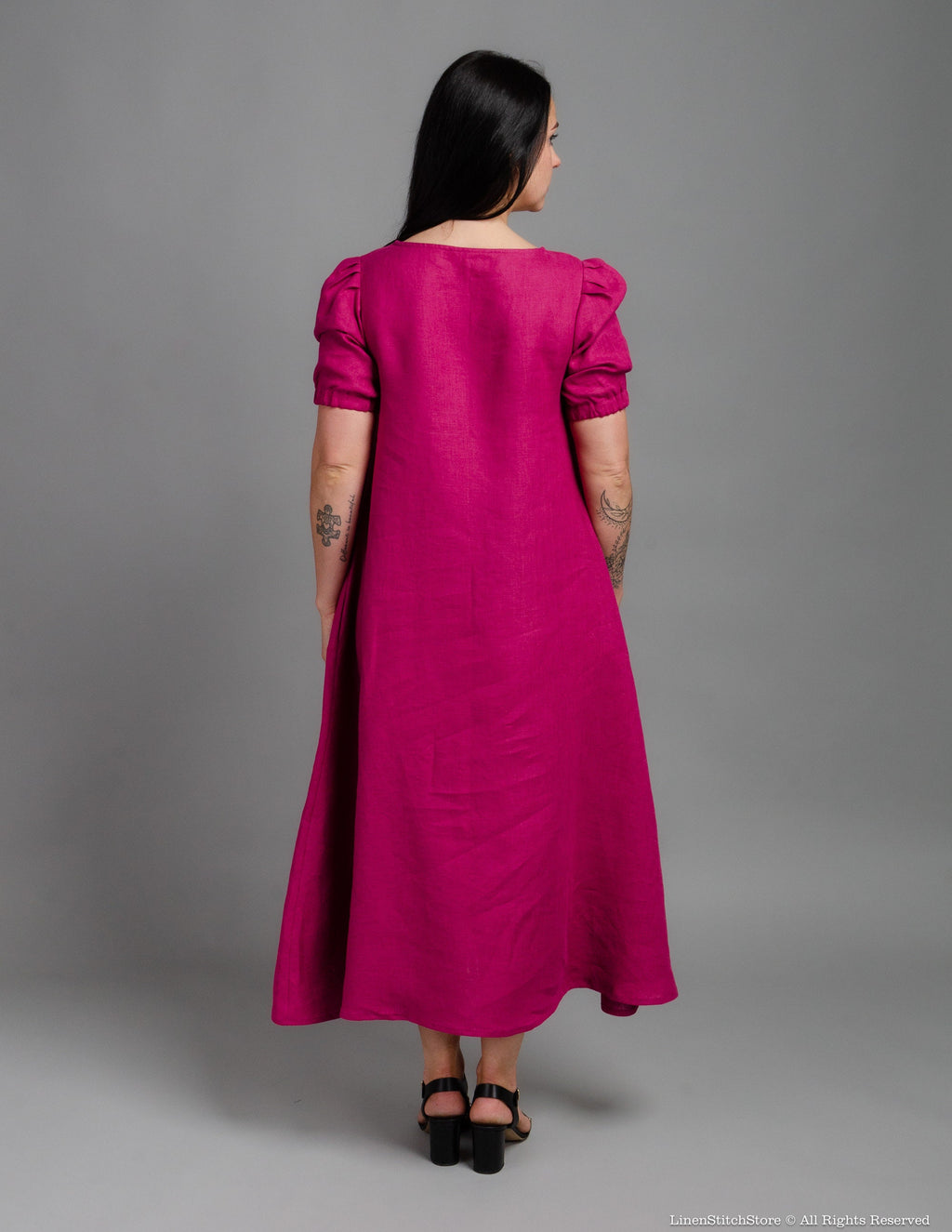 LOVE long linen dress | Rose