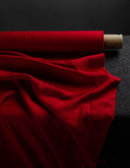 Bright red colour medium weight linen fabric supply