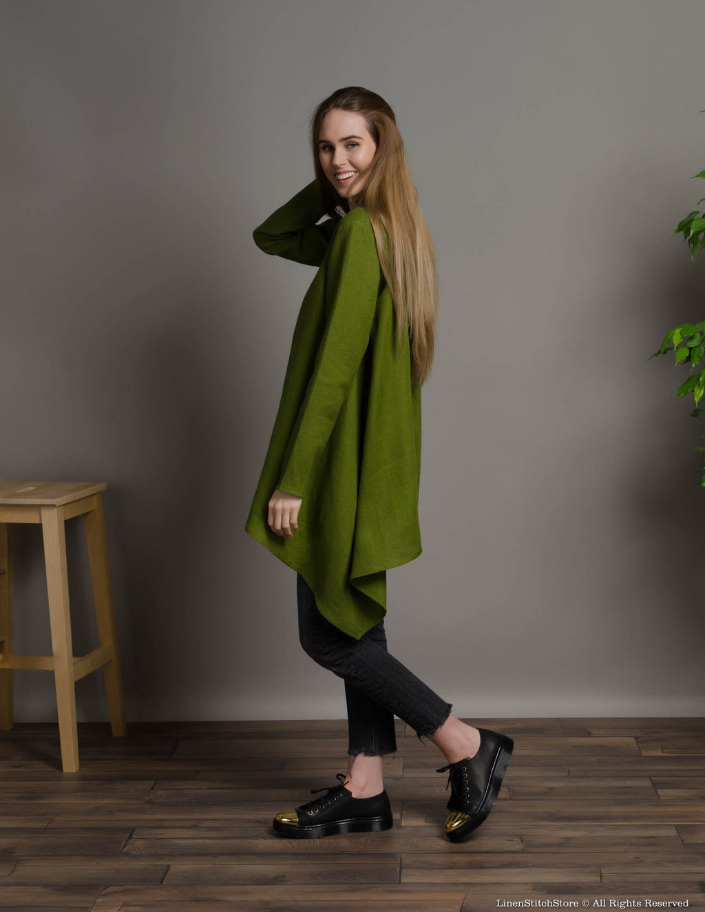 AURORA Linen tunic | Olive