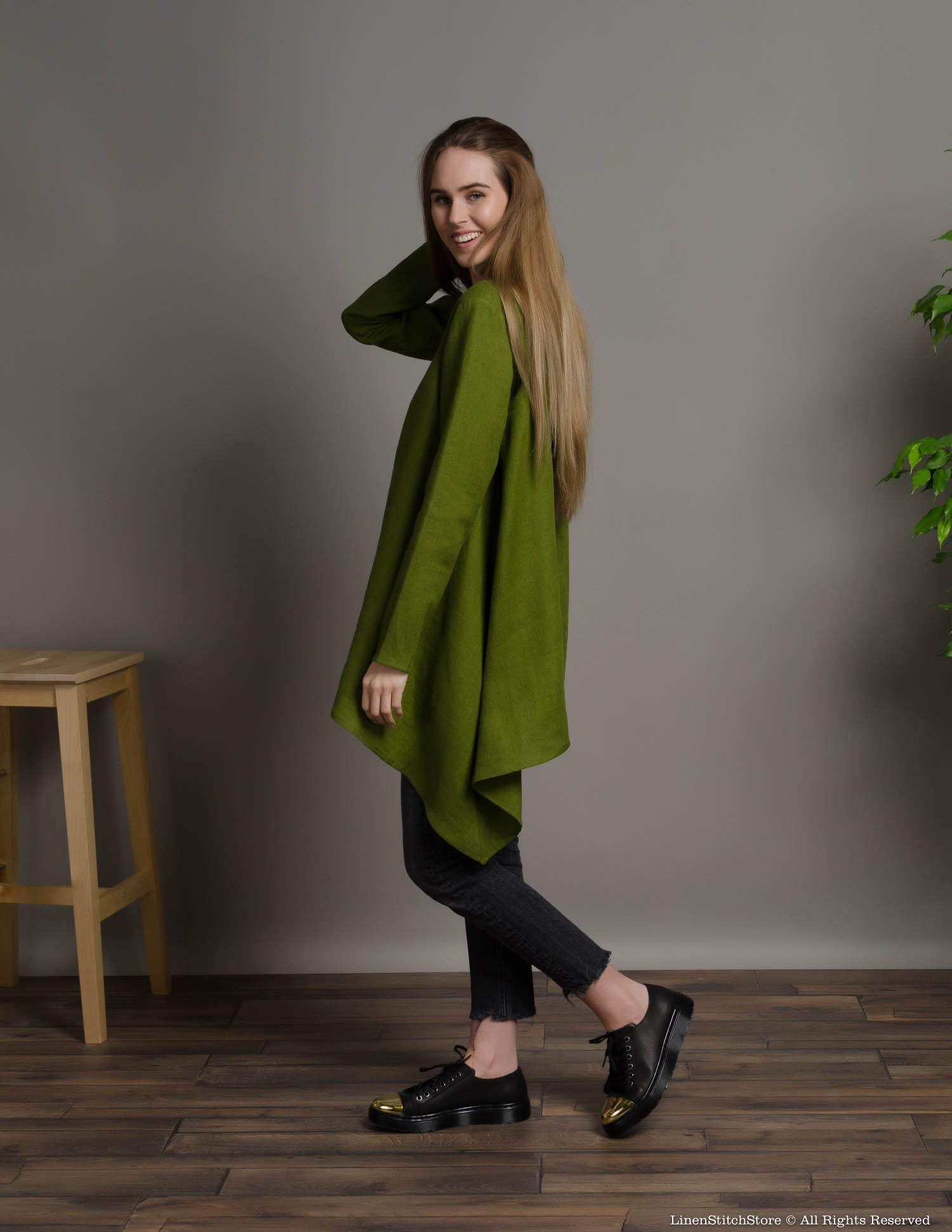 AURORA Linen tunic | Olive