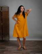 MEGHAN Linen dress | Mustard