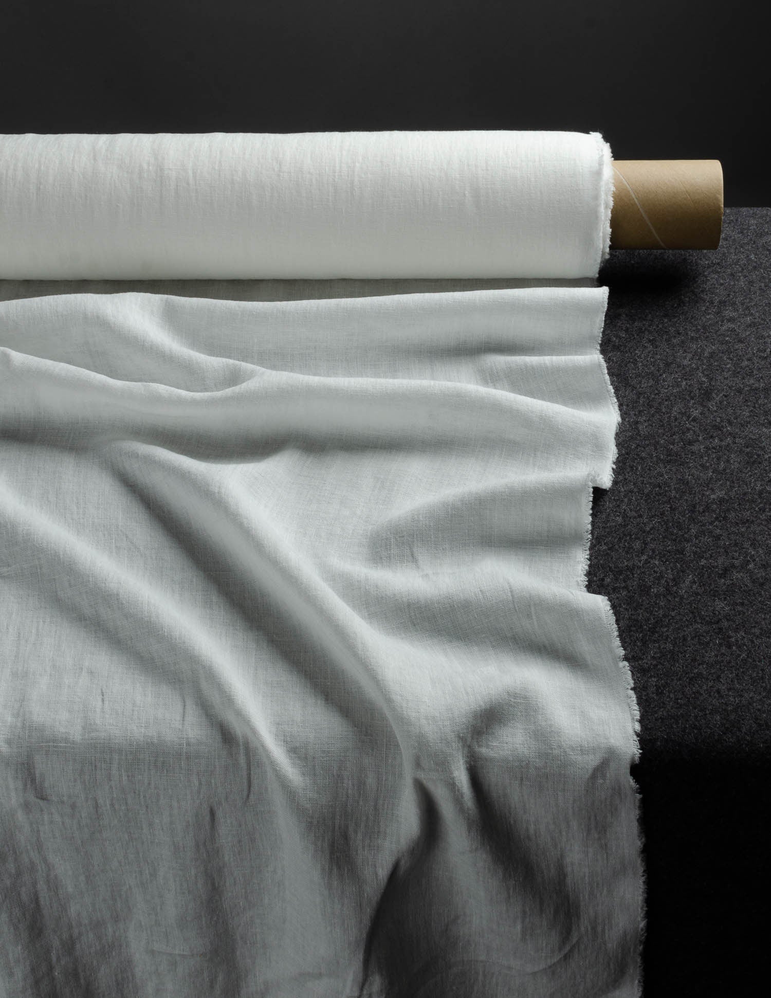 Ivory white colour medium weight linen fabric supply