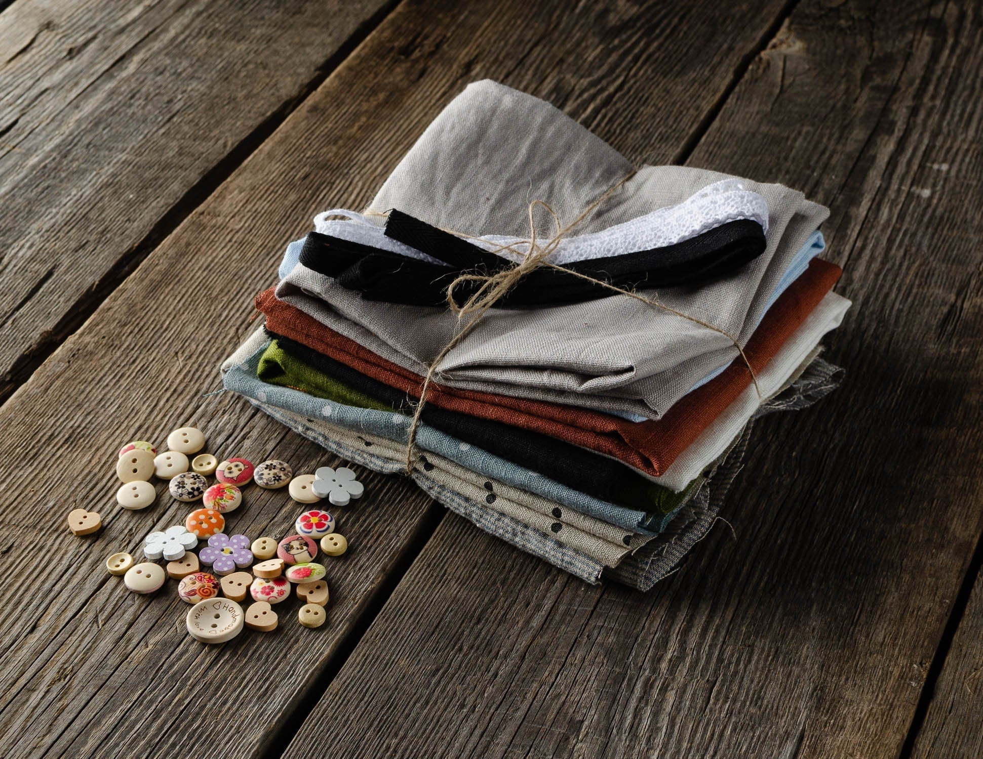 Linen swatches for craft projects