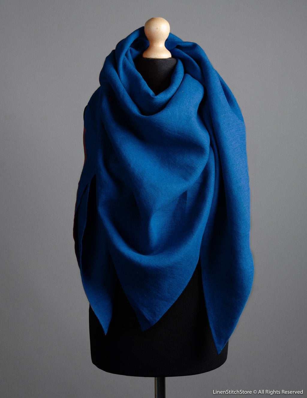 Linen shawl | Deep blue
