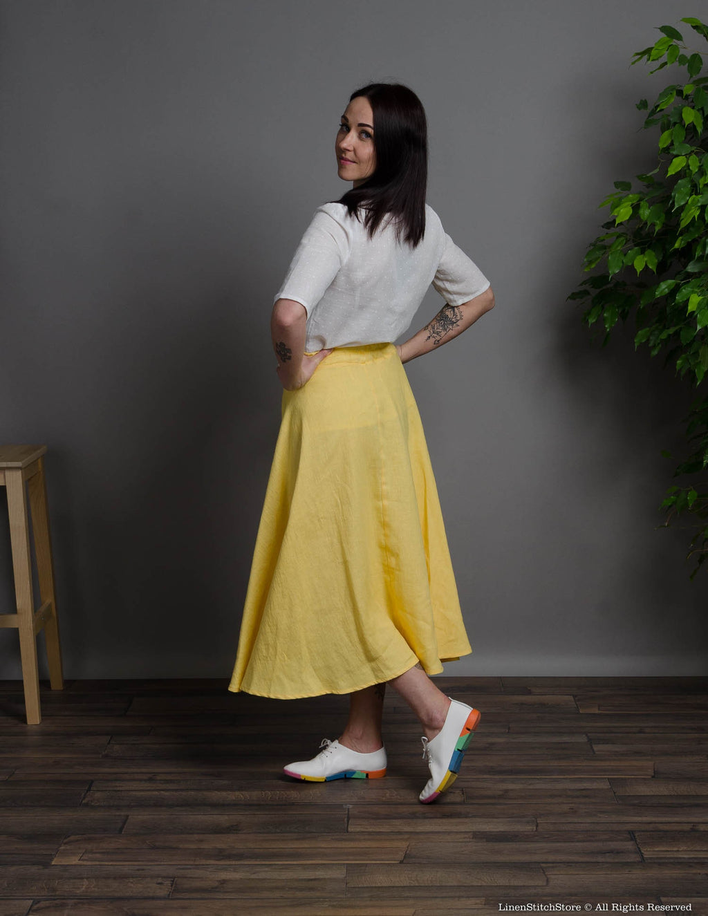 AMANDA  Linen skirt | Yellow