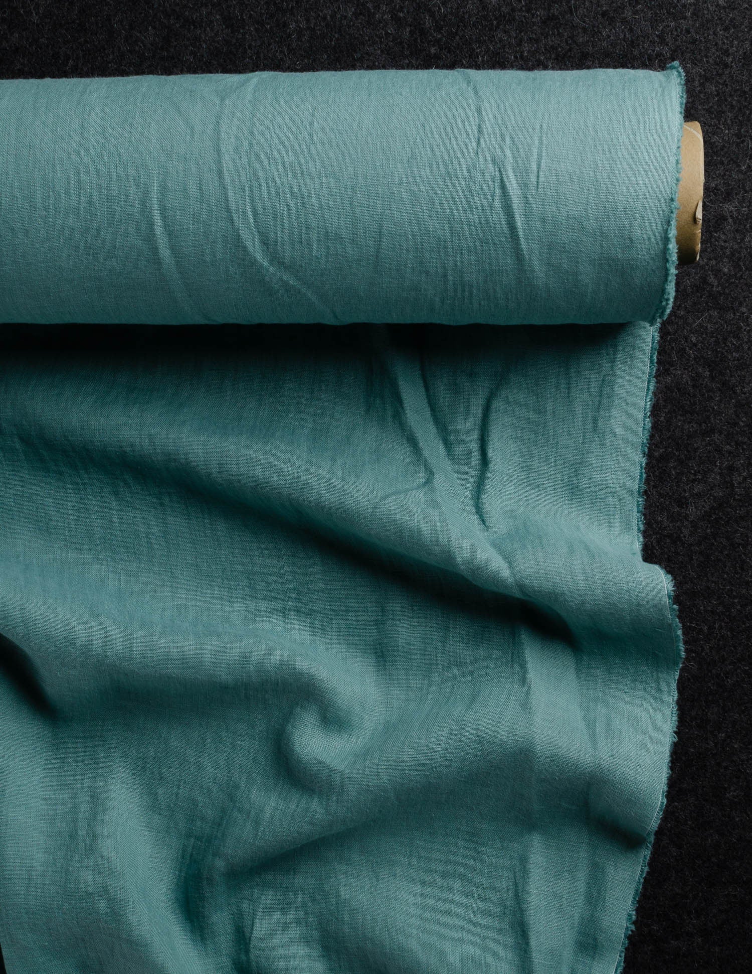 Electric blue medium weight linen fabric supply