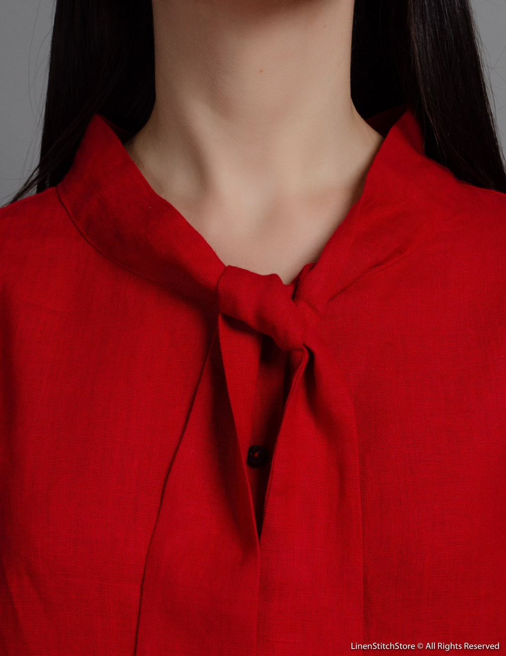 JOLENE Linen blouse " Bright red