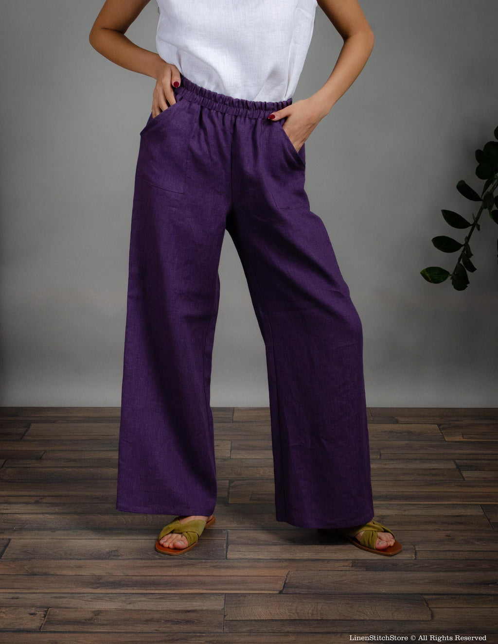 MONA Linen pants | Lavender