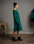 VERONICA  Linen dress | Emerald green