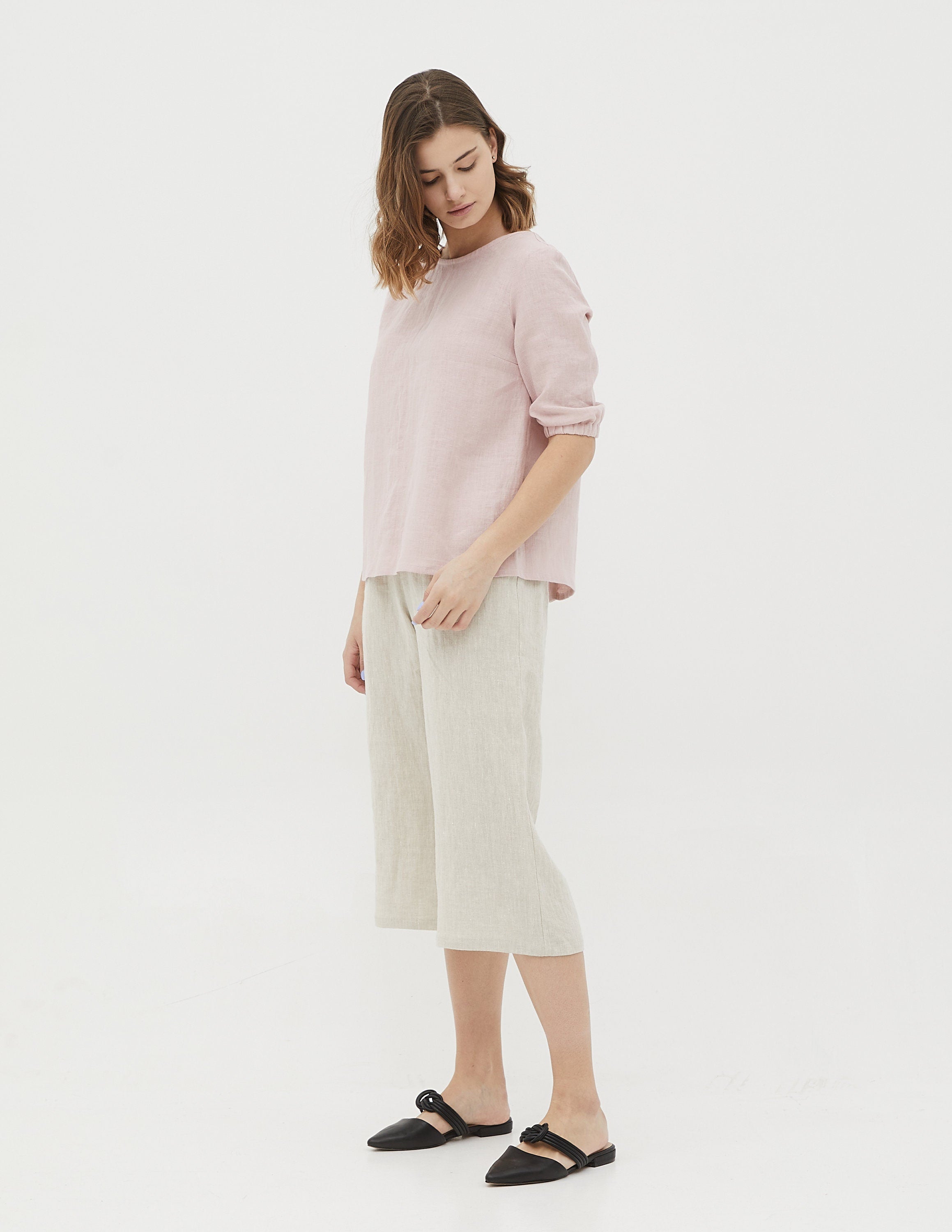 MELANIE Linen culottes | Natural