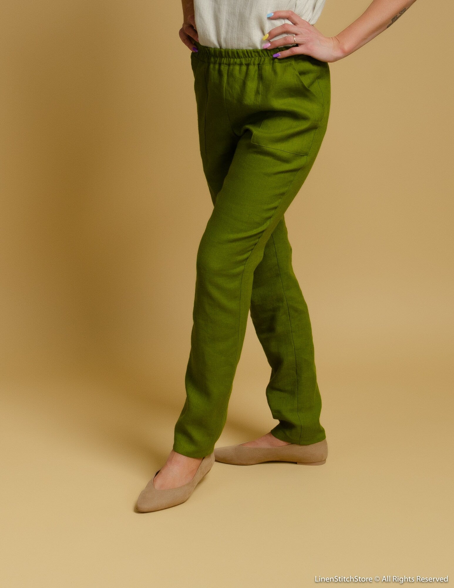 RUTH Linen pants | Olive