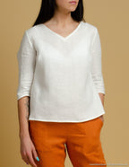 BERNIN Linen top | White