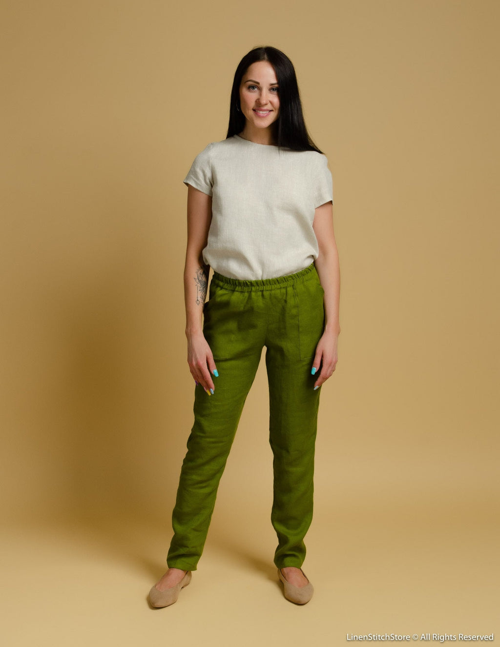 RUTH Linen pants | Olive