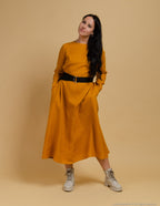 SARAH Linen dress | Mustard