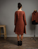 VERONICA Linen dress | Hazelnut brown