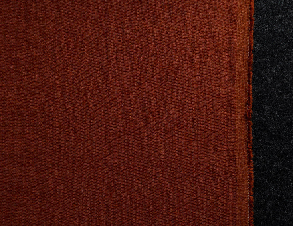 Hazelnut brown medium weight linen fabric supply