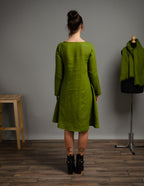VERONICA Linen dress | Olive
