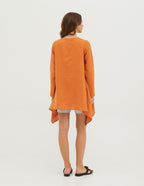 AURORA Asymmetric linen tunic | Terracotta