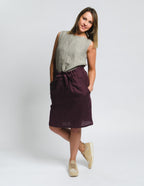 MONIKA Linen top | Grey stripes