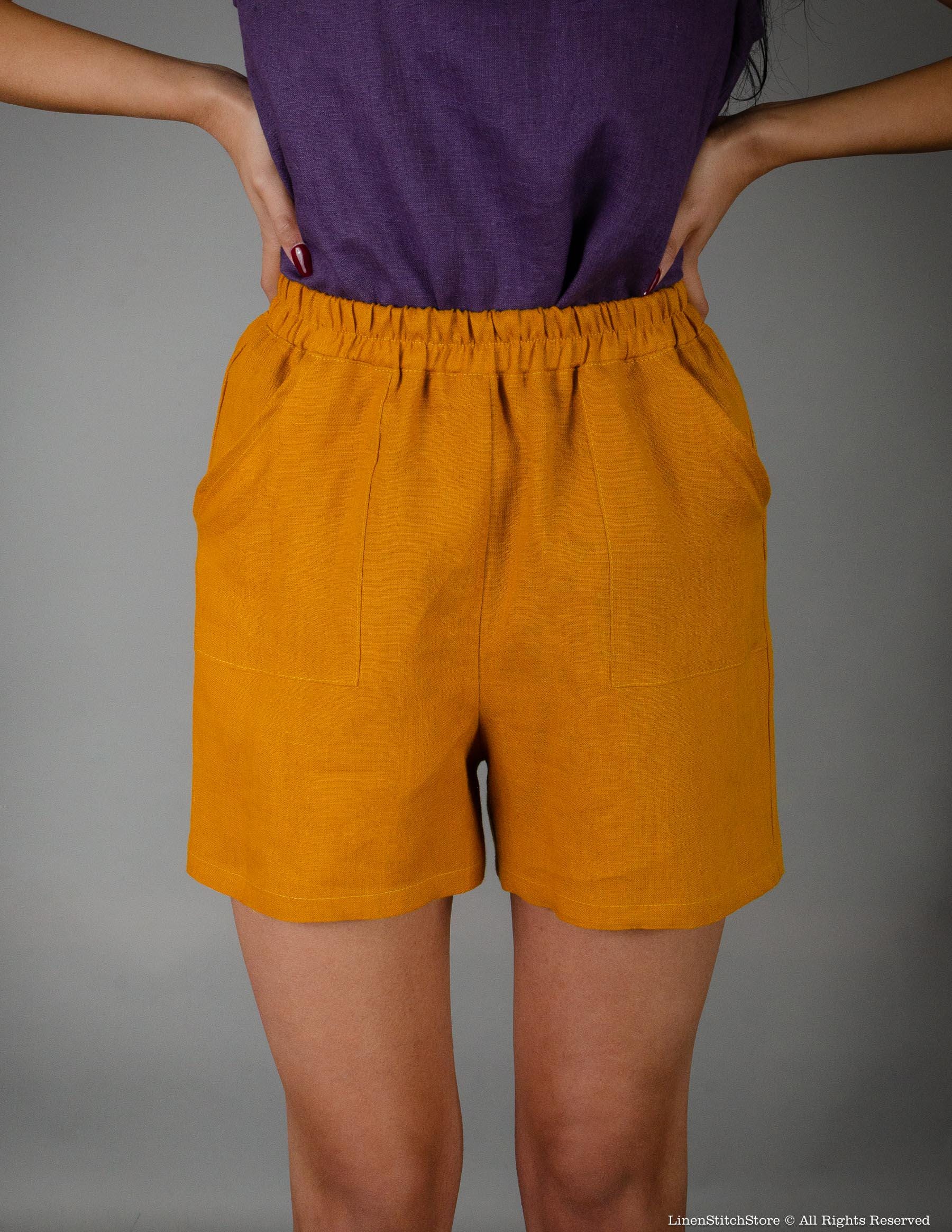 TAMARA Linen Shorts | Mustard