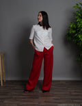 LESLIE Linen pants | Bright red