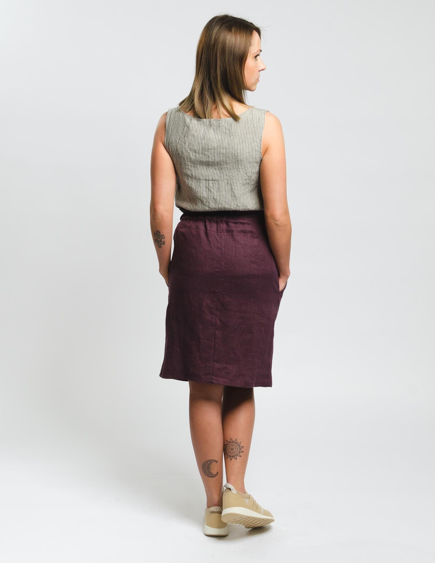 MONIKA Linen top | Grey stripes