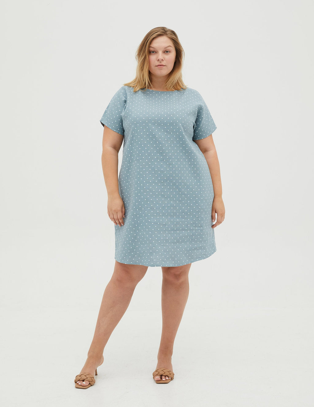 SANDRA Linen dress | Electric dots