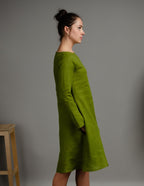 VERONICA Linen dress | Olive