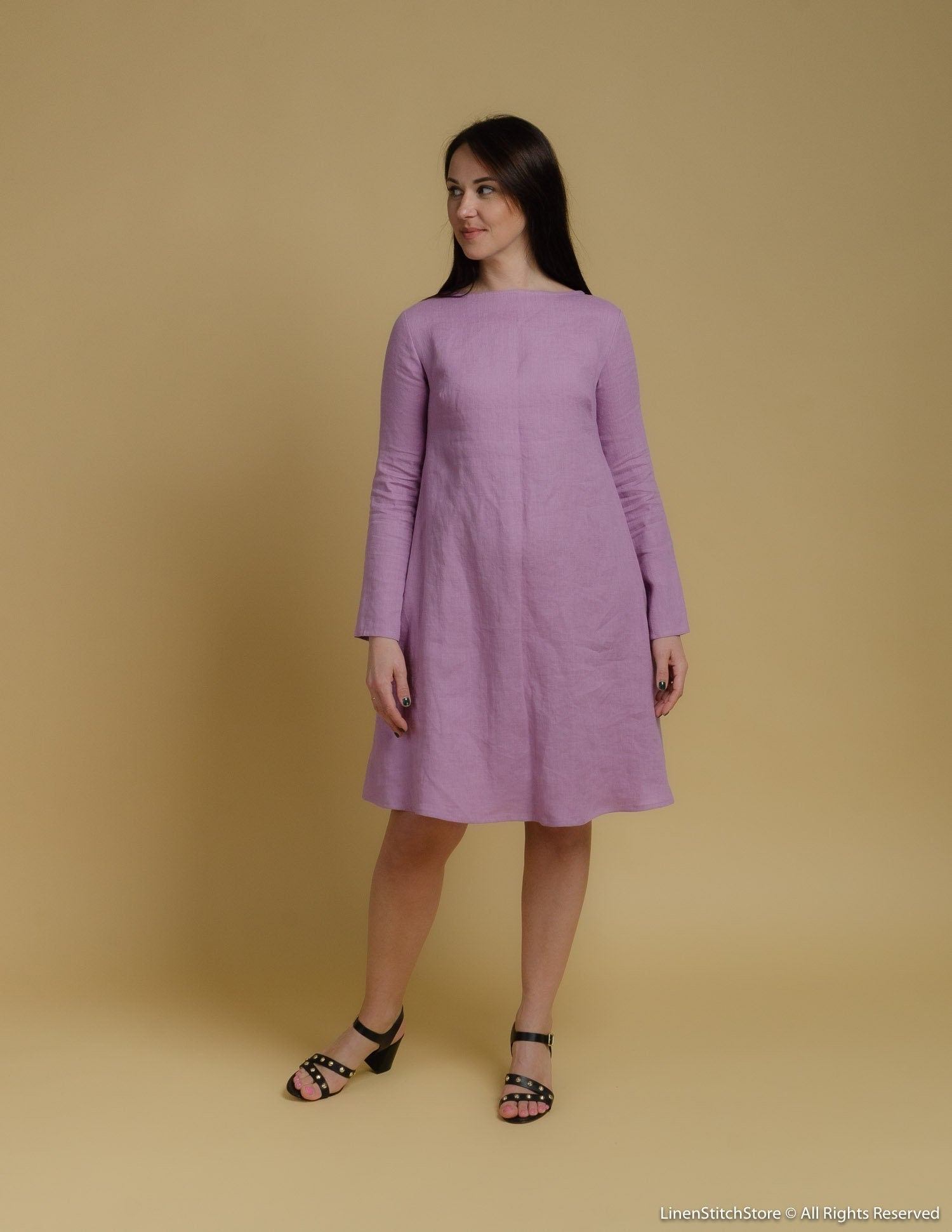 VERONICA Linen dress | Light purple