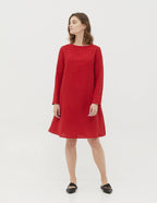 VERONICA Linen dress | Bright red