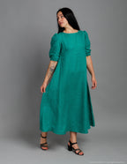 LOVE long linen dress | Emerald green