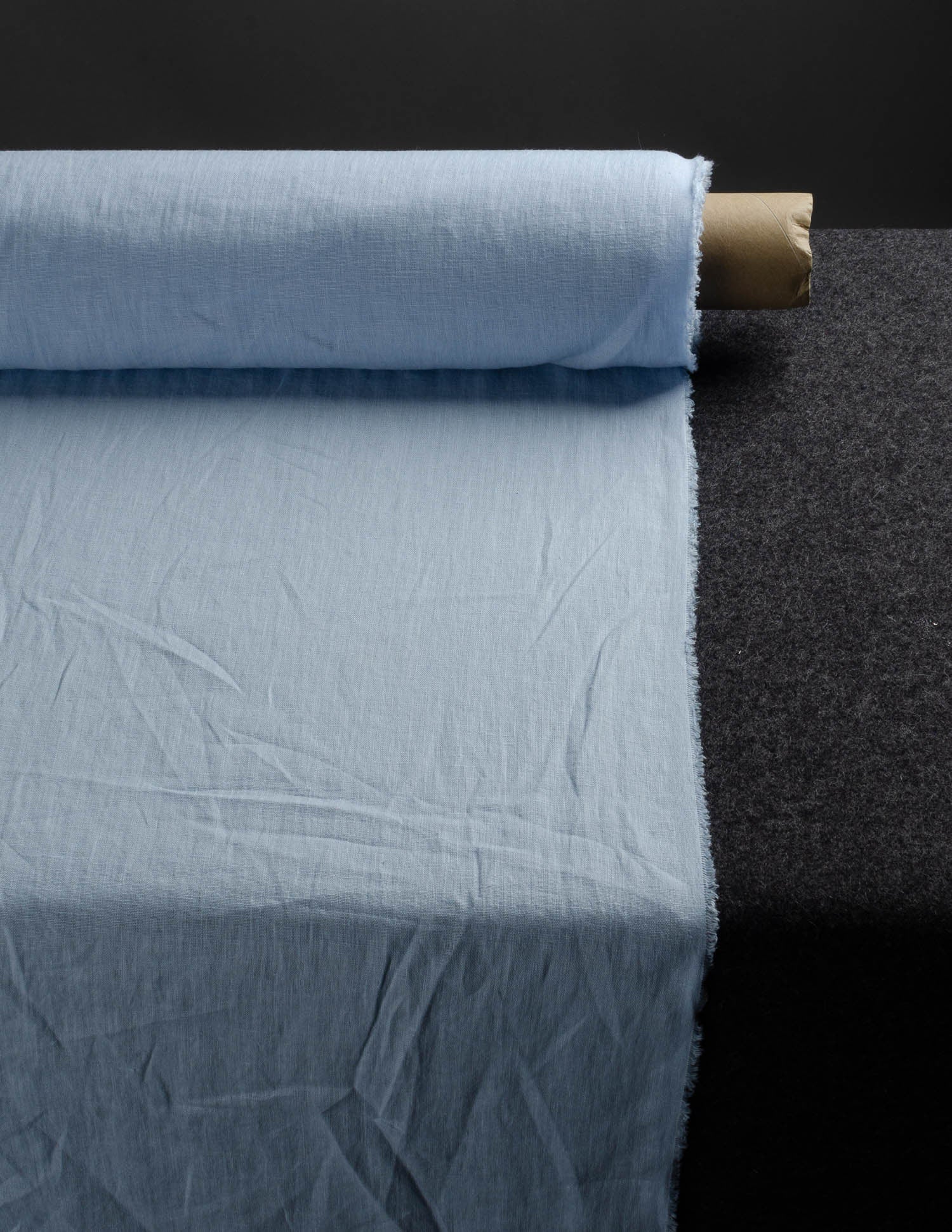 Light blue colour medium weight linen fabric supply