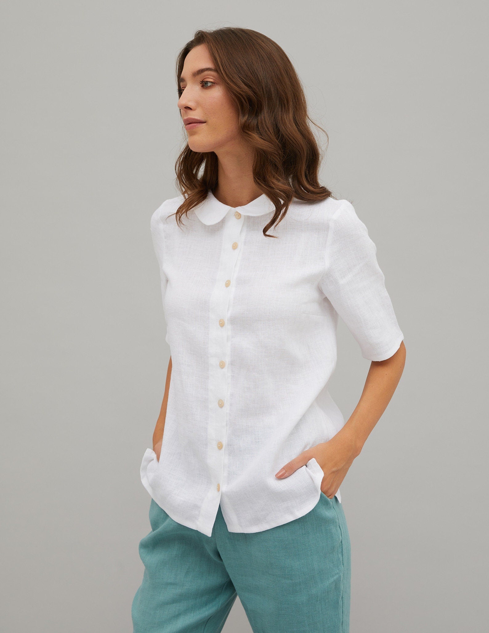 KYRA Linen blouse | White