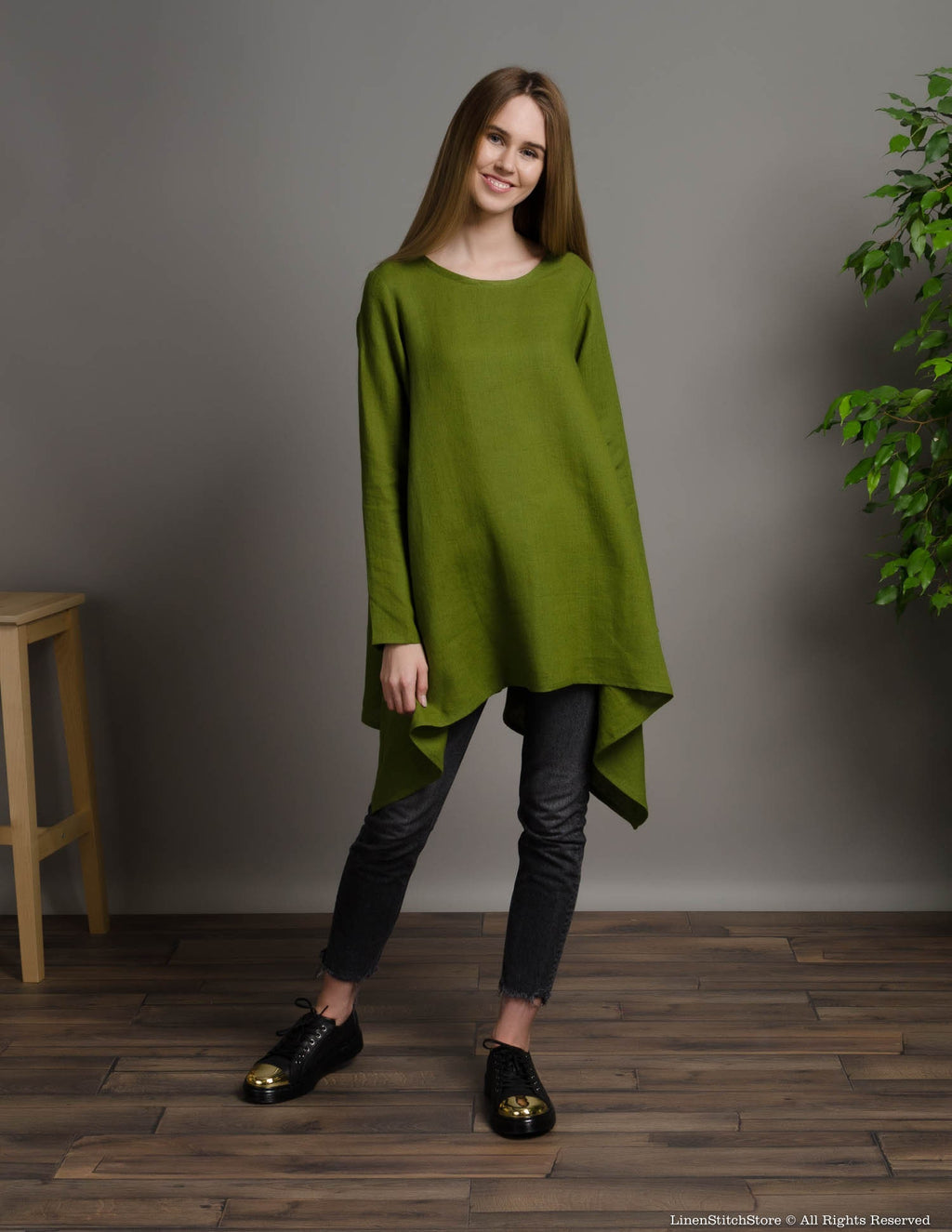 AURORA Linen tunic | Navy blue