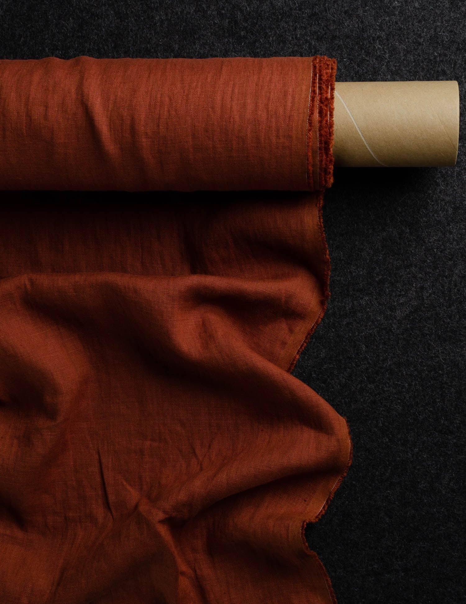 Hazelnut brown medium weight linen fabric supply