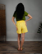 TAMARA Yellow Linen Shorts