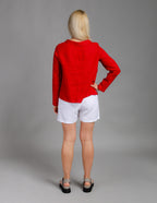 TAMARA white loose linen shorts