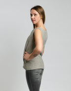 MONIKA Linen top | Grey stripes
