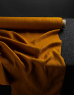 Mustard colour medium weight linen fabric supply