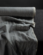 Striped blue color medium weight linen fabric supply