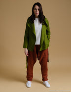 ALEXANDRA Linen hoodie | Olive