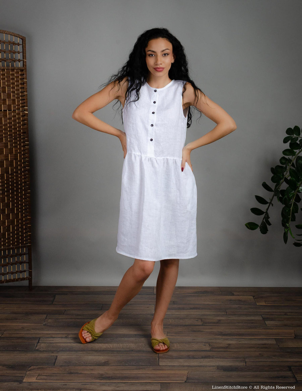 LUIZA Linen dress | White