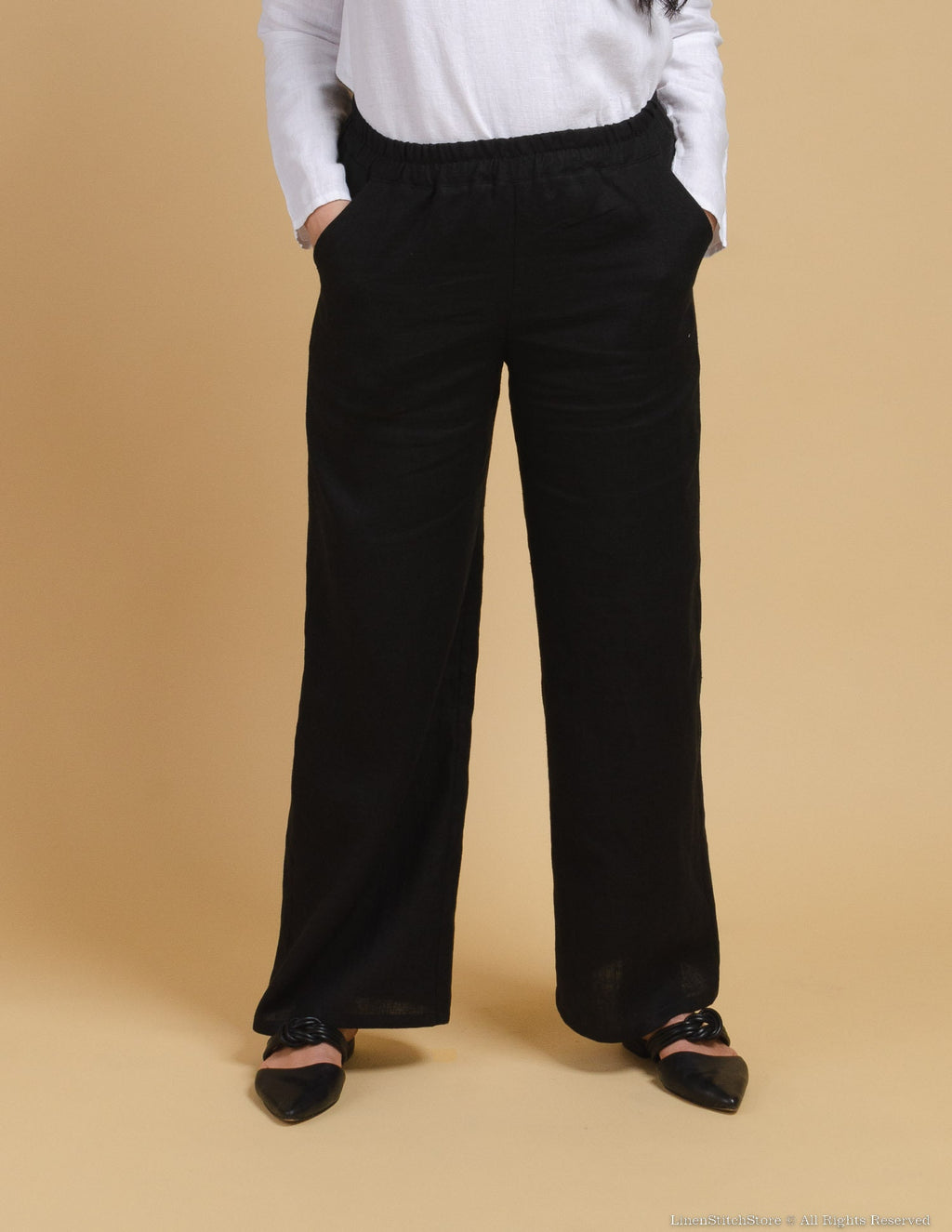 LESLIE Linen pants | Black