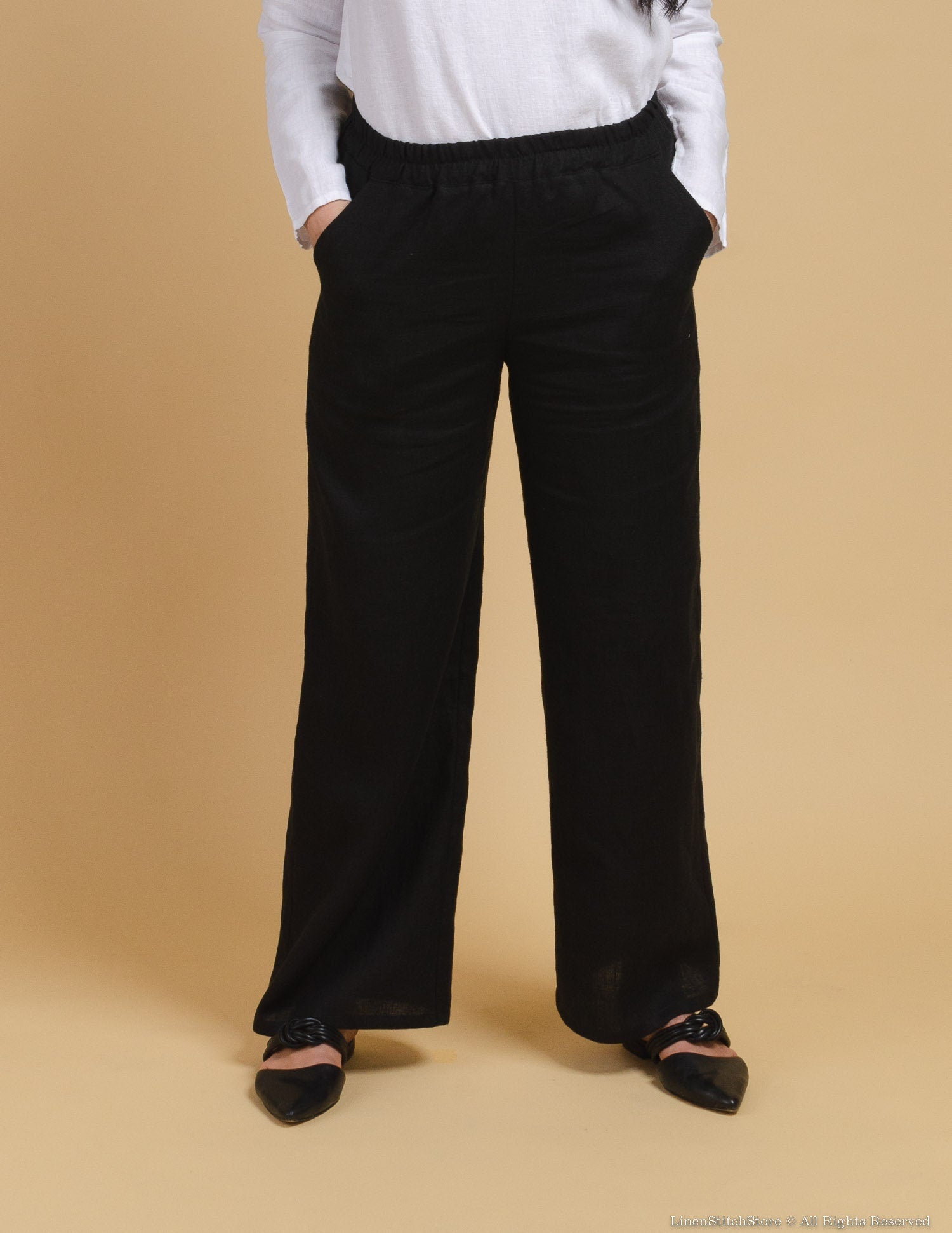 LESLIE Linen pants | Black