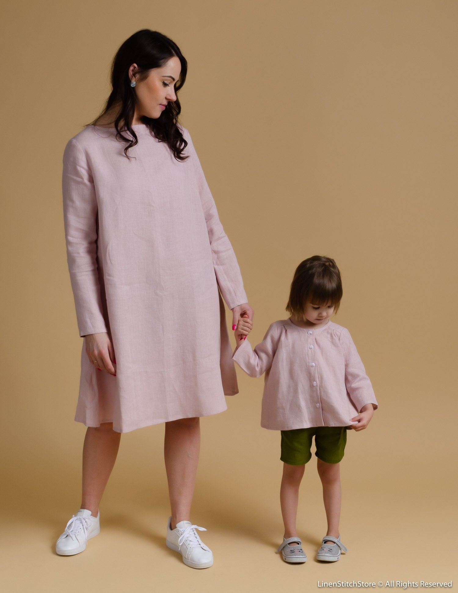 VERONICA Linen dress | Dusty pink