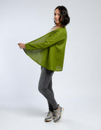 DENICE Wrap linen jacket | Olive