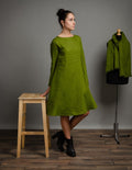 VERONICA Linen dress | Olive